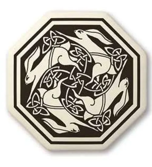 Hare Celtic Porcelain Octagon Necklace