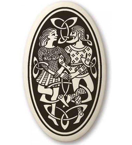 Divine Couple Celtic Oval Porcelain Necklace