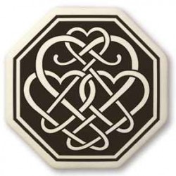 Celtic Heart Octagon Porcelain Necklace