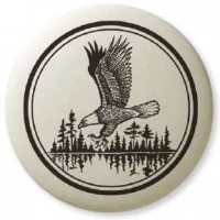 Bald Eagle Soaring Pathfinder Totem Porcelain Necklace