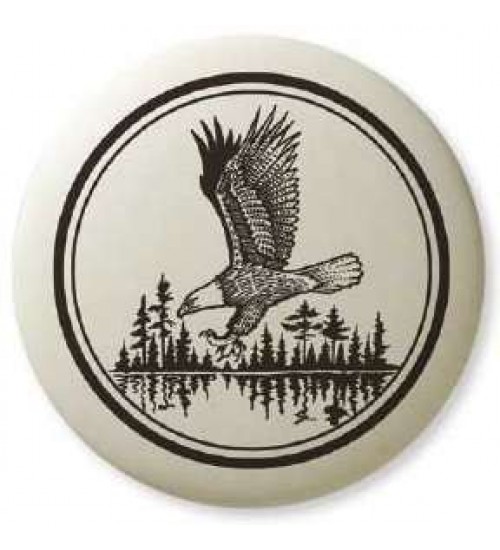 Bald Eagle Soaring Pathfinder Totem Porcelain Necklace