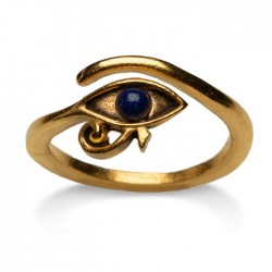 Egyptian Eye of Horus Ring with Lapis