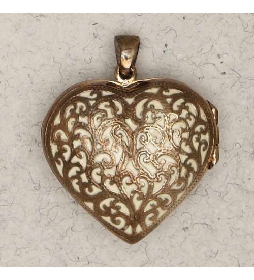 Heart 2 Sided Bronze Locket Necklace