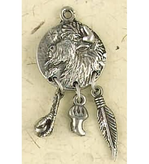 Buffalo Animal Spirit Pewter Necklace