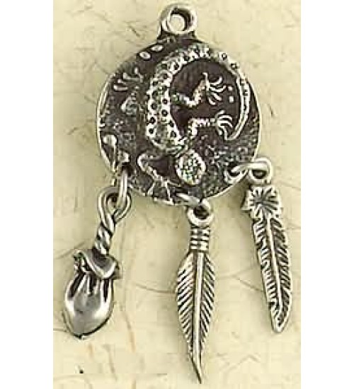 Lizard Animal Spirit Pewter Necklace