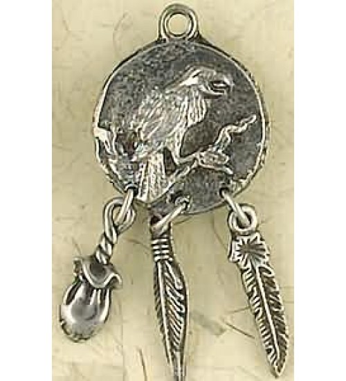 Raven Animal Spirit Pewter Necklace