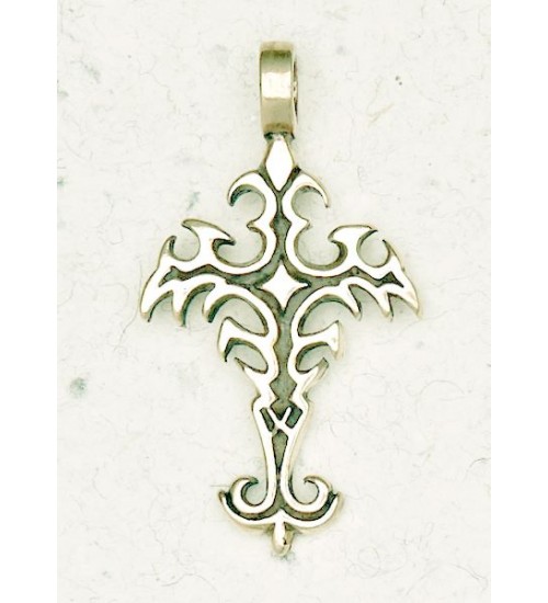 Gothic Cross Bronze Necklace