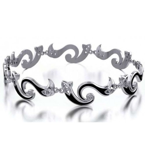 Celtic Knotwork Infinity Bracelet in Sterling Silver
