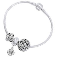 Celtic Knot Sterling Silver Bead Bracelet