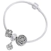Celtic Knot Sterling Silver Bead Bracelet