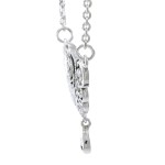 Sacred Rose Silver Necklace with Rainbow Moonstone
