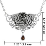 Brigid Ashwood Sacred Rose Silver Necklace with Rainbow Moonstone