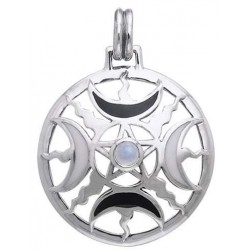 Magick Moon Silver Pendant with Gemstone
