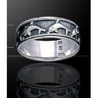 Dolphin Sterling Silver Fidget  Spinner Ring