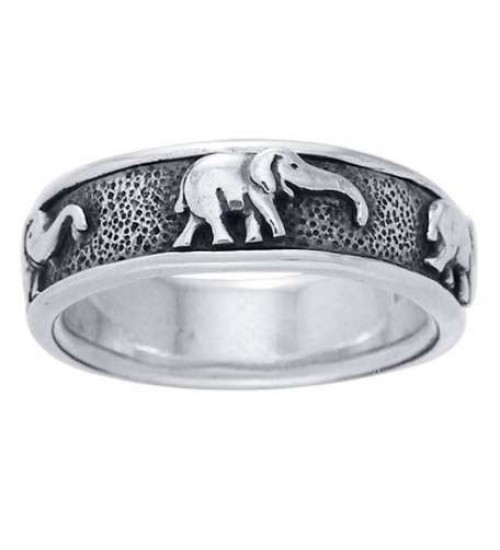 Elephant Sterling Silver Fidget Spinner Ring