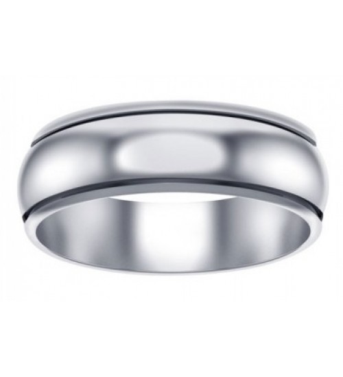 Plain Wide Band Sterling Silver Fidget Spinner Ring