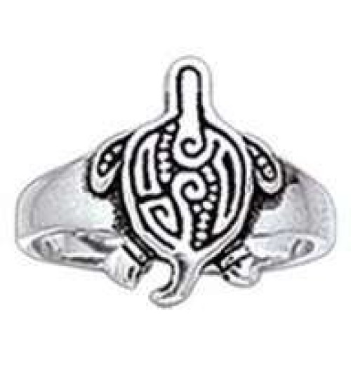 Aboriginal Turtle Silver Toe Ring