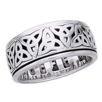 Triquetra Sterling Silver Fidget Spinner Ring