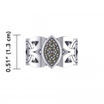 Borre Silver Ring with Marcasite Gemstones