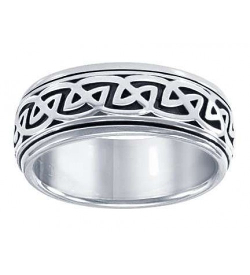 Celtic Knot Sterling Silver Fidget Spinner Ring