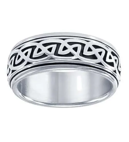 Celtic Knot Sterling Silver Fidget Spinner Ring