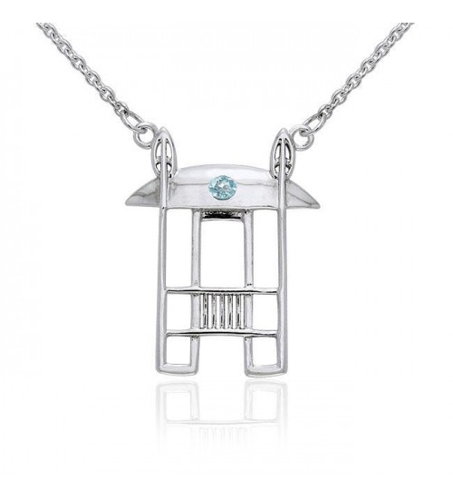 Art Deco Necklace with Blue Topaz