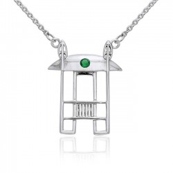 Art Deco Necklace with Emerald