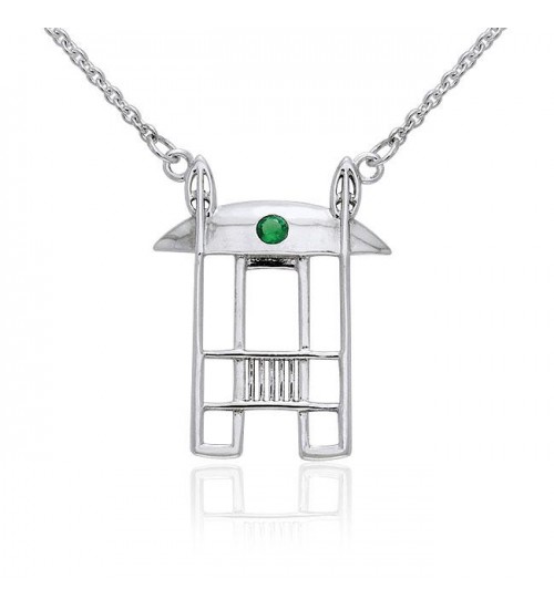 Art Deco Necklace with Emerald