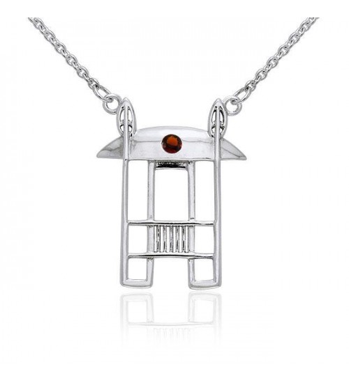 Art Deco Necklace with Garnet