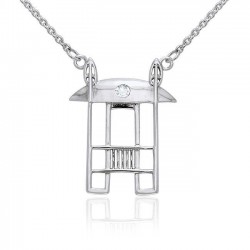 Art Deco Necklace with White Cubic Zirconia