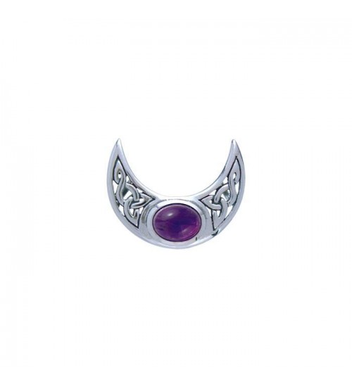 Blue Moon Silver Pendant with Amethyst