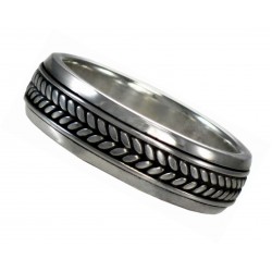 Braided Sterling Silver Fidget Spinner Ring