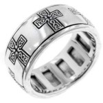 Celtic Cross Sterling Silver Fidget Spinner Ring