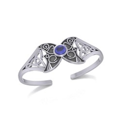 Celtic Moon Goddess Cuff Bracelet with Sapphire