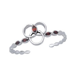 Citta Silver Cuff Bracelet with Garnet Gemstones