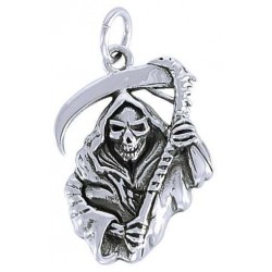 Grim Reaper Sterling Silver Charm