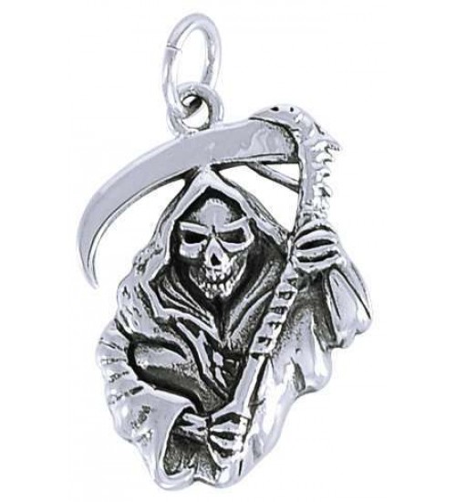 Grim Reaper Sterling Silver Charm