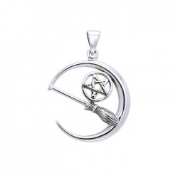 Moon Star & Broom Pendant