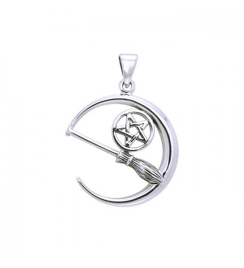 Moon Star & Broom Pendant