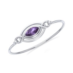 Silver Filigree Bracelet with Amethyst Gemstone