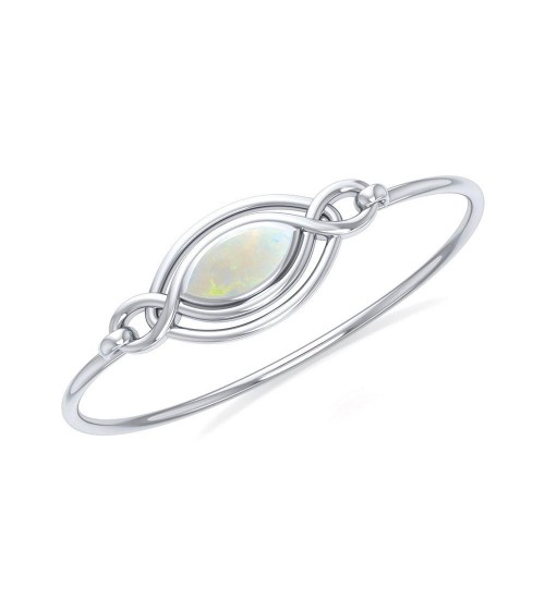 Silver Filigree Bracelet with Opal Gemstone