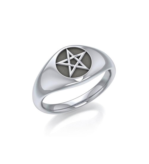 Silver Pentagram Pentacle Ring