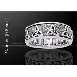 Triquetra Celtic Knot Sterling Silver Fidget Spinner Ring