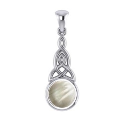 Triquetra Silver Pendant with Mother of Pearl Gemstone