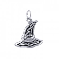 Witch's Hat with Triquetra Silver Charm