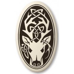 Stag - The Horned God Oval Porcelain Necklace