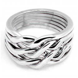 6 Band Heavy Chain Puzzle Ring