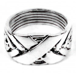 6 Band Wide X Turkish Puzzle Ring
