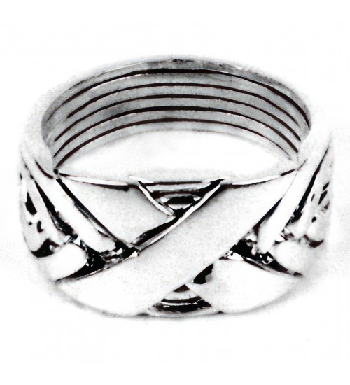 6 Band Wide X Turkish Puzzle Ring