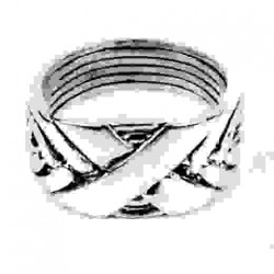 6 Band Wide X Turkish Puzzle Ring